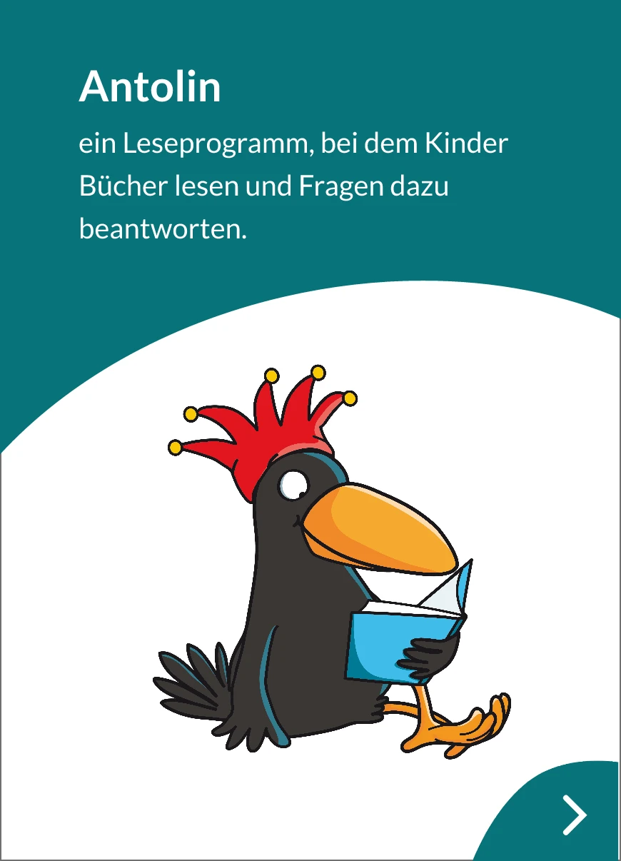 Antolin, Leseprogramm mit Fragen zu gelesenen Büchern: zum Antolin-Portal